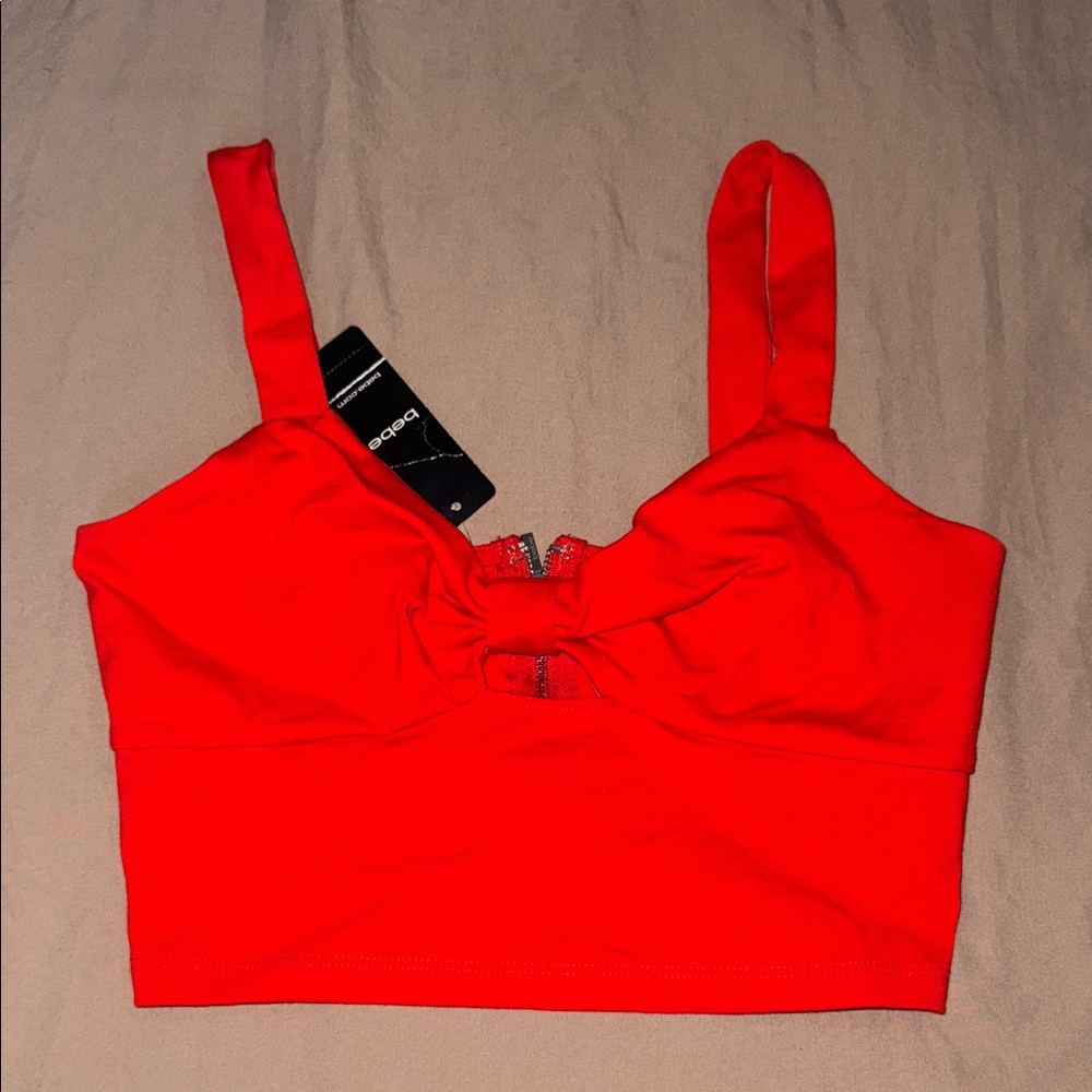 bebe Red Crop Top